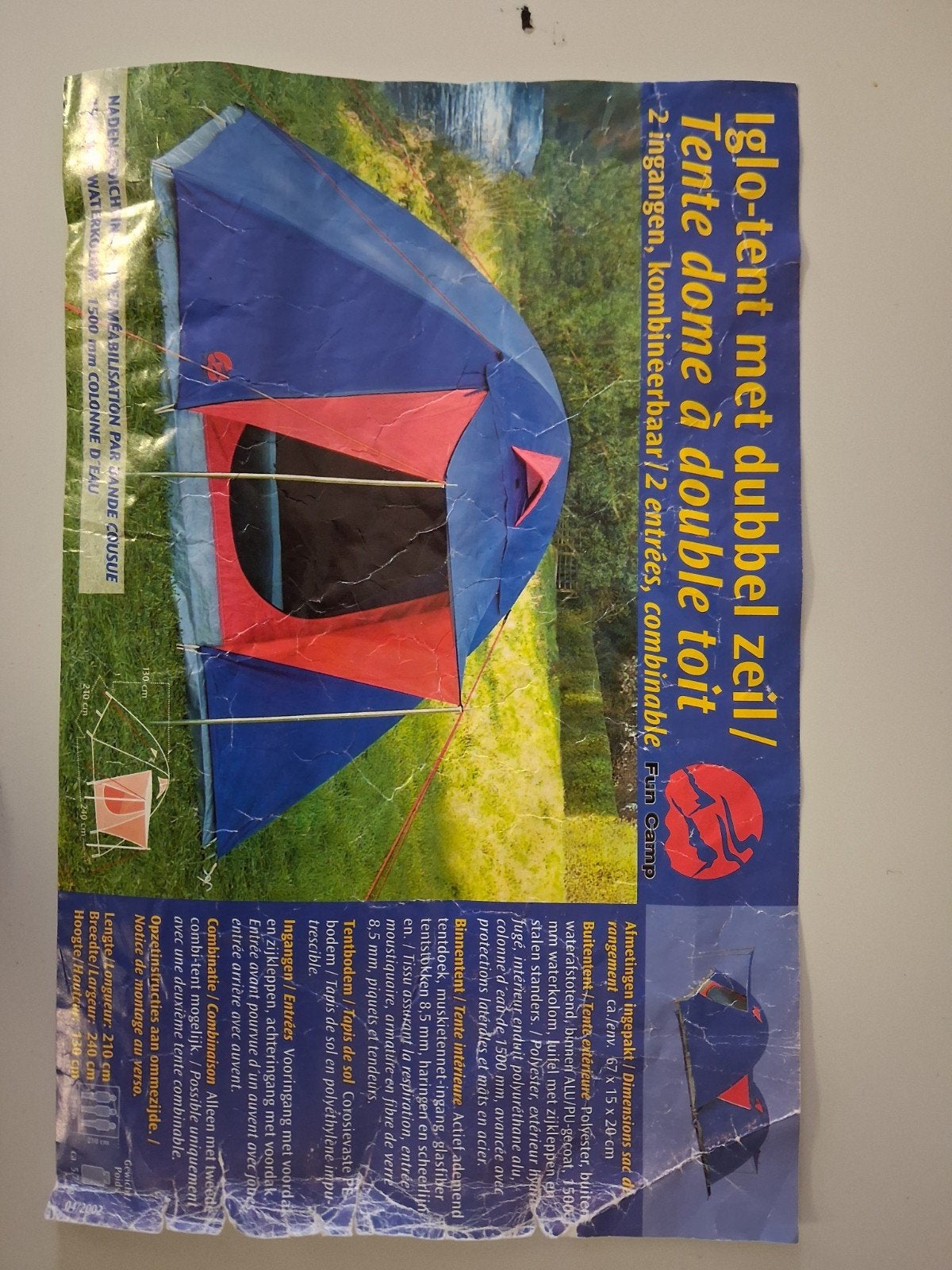 iglo tent 3 persoons, Caravans en Kamperen, Tenten, Ophalen, Nieuw, Tot en met 3