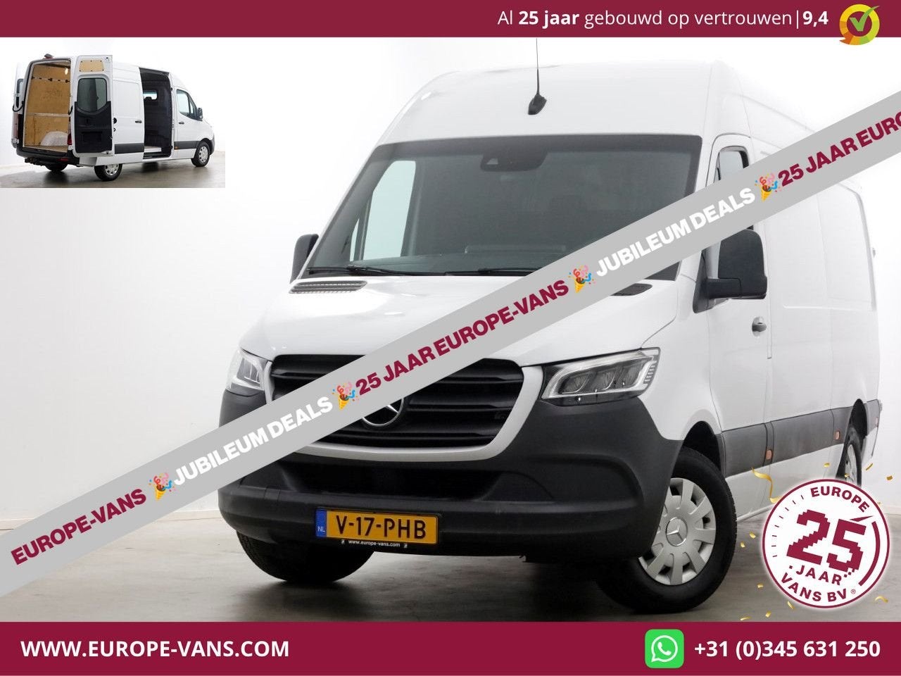 Mercedes-Benz Sprinter 319 CDI 3.0 V6 190pk E6 L2H2 7G Autom, Auto's, Automaat, 248 g/km, Wit, Mercedes-Benz