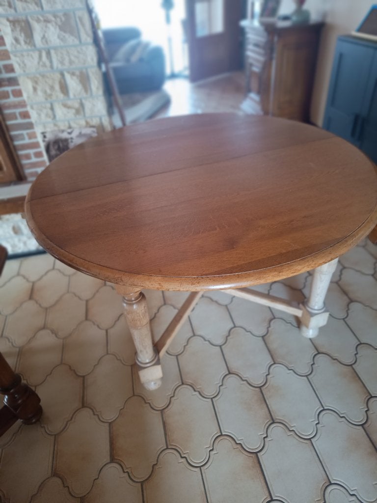 tafel massief eik rond/ovaal, 150 à 200 cm, Cinq personnes ou plus, Rustiek, 100 à 150 cm