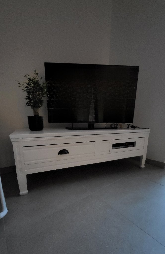Meuble TV blanc, Maison & Meubles, Moins de 100 cm, 100 à 150 cm, Enlèvement, Autres essences de bois
