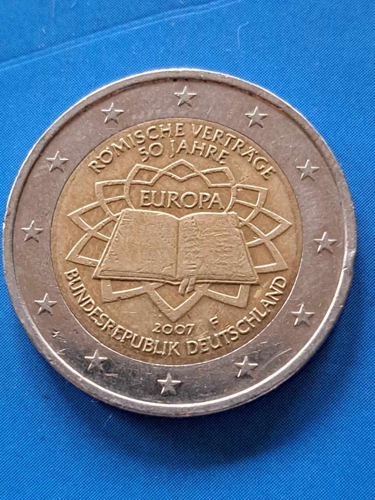 2007 F Duitsland 2 euro 50 jaar Verdrag van Rome Stuttgart, Postzegels en Munten, Munten | Europa | Euromunten, Verzenden, Duitsland