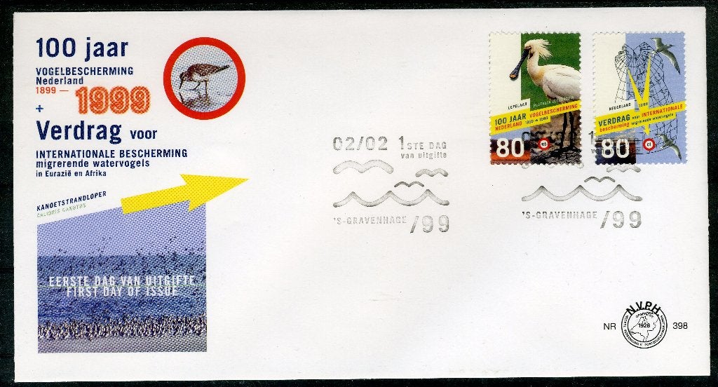 PAYS-BAS E398 FDC 1999 - Oiseaux, Envoi, Après 1940, Affranchi