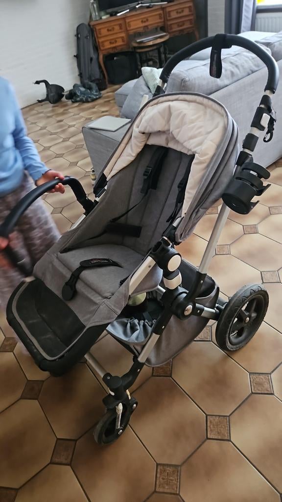 Bugaboo cameleon 3 grijs incl wieg en meerijzitje, Ophalen, Zonnekap