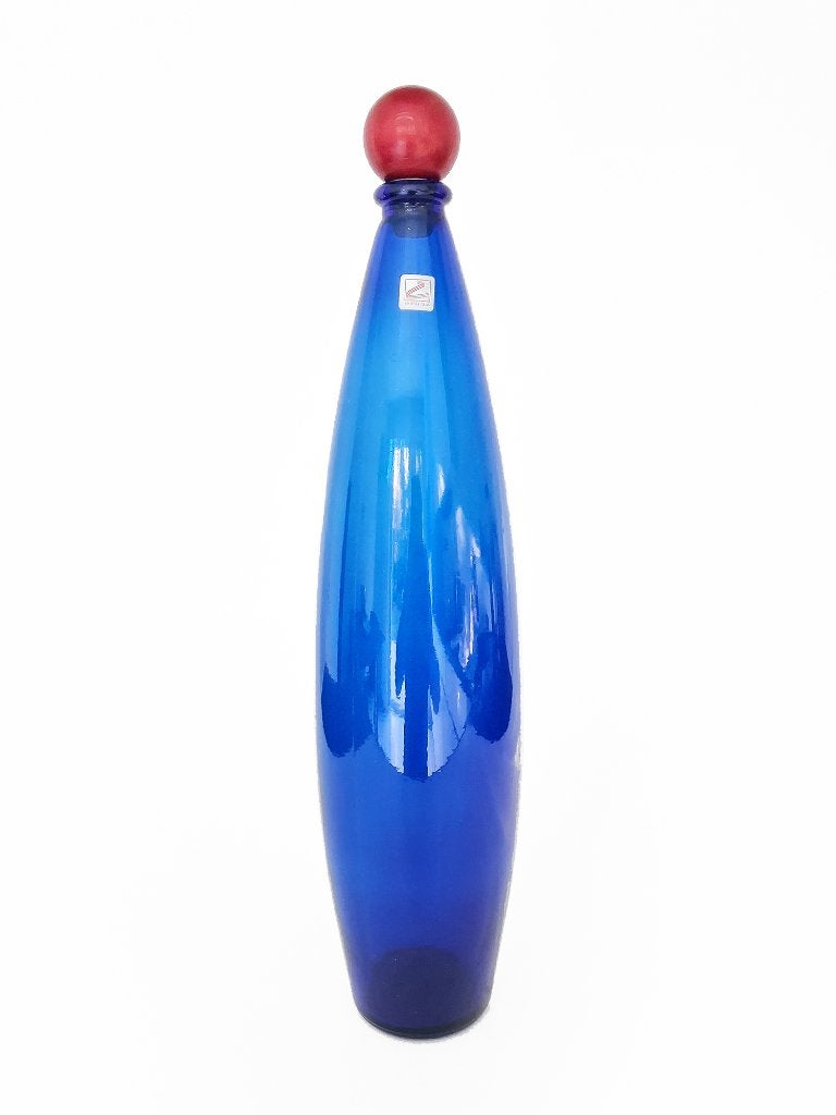 vaas fles Zwiesel Glas, Vintage, Blauw, Ophalen of Verzenden, Zo goed als nieuw