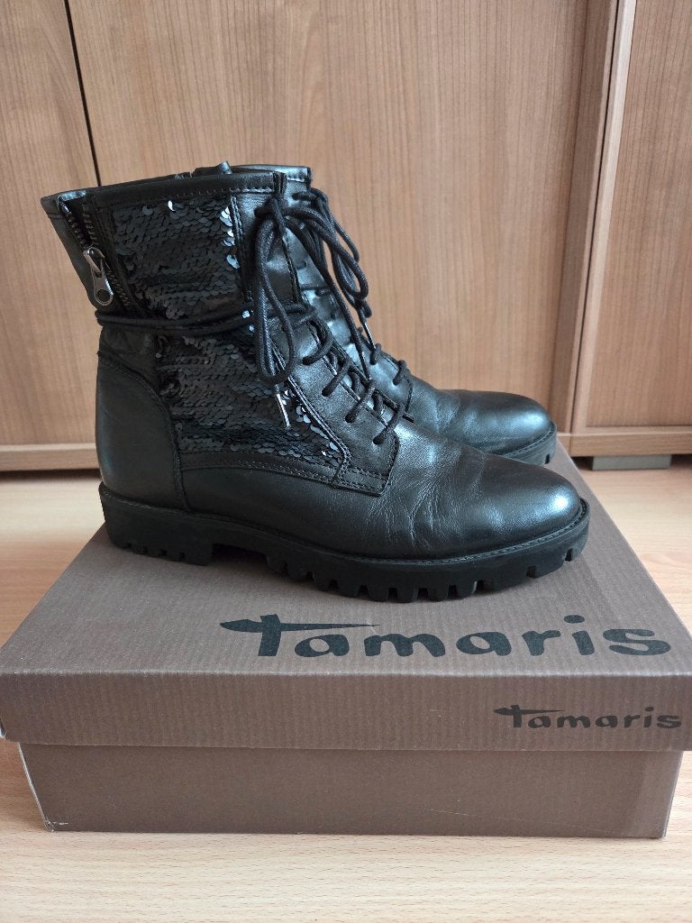 Zwarte bottines - Tamaris - maat 40, Kleding | Dames, Tamaris, Zwart, Lage of Enkellaarzen, Ophalen of Verzenden