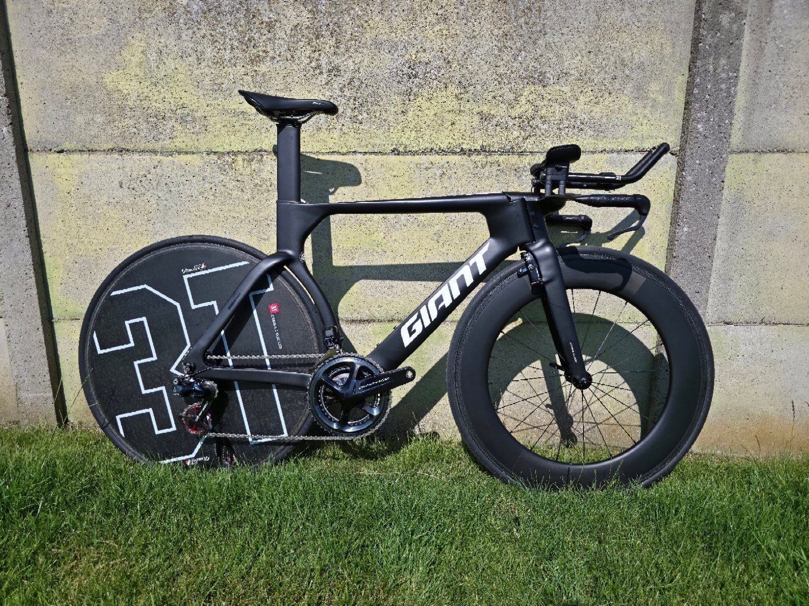 giant trinity advanced tijdritfiets, Fietsen en Brommers, Fietsen | Racefietsen, Ophalen, Gebruikt, Carbon, Velgrem