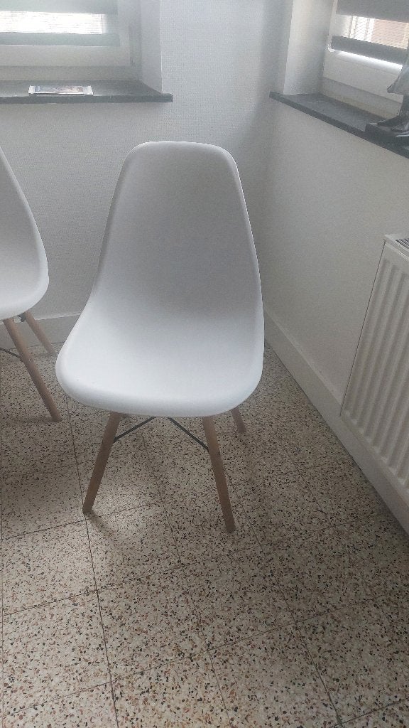 6 Chaises blanches, Maison & Meubles, Bois, Comme neuf, Contemporain, Enlèvement