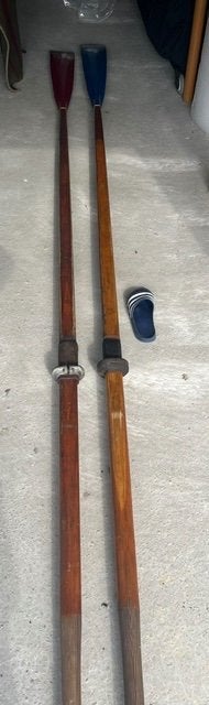 2x roeispaan Aylings Oars 1959, Watersport en Boten, Ophalen, Gebruikt, Enkelbladige peddel