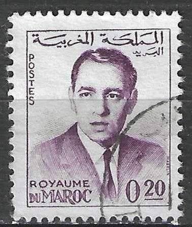 Maroc 1962-1965 - Yvert 440 - Roi Hassan - 0,20 c (ST), Envoi, Maroc, Affranchi