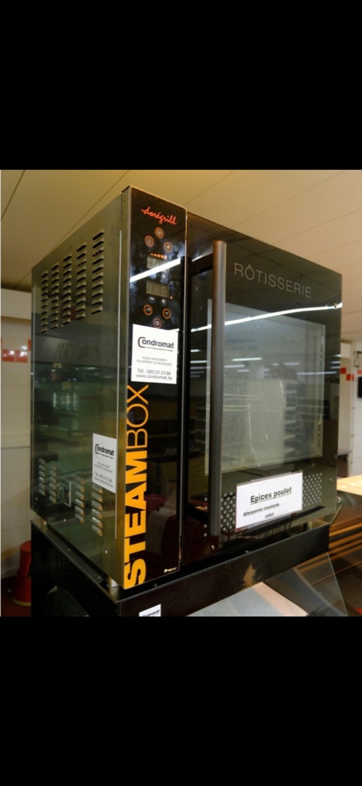 Doregrill Steambox 4 rotisserie + pro verwarmd display, Ophalen