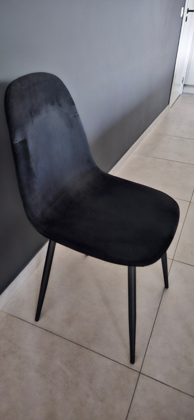 8 nieuwe stoelen in velvet (zwart), Huis en Inrichting, Stoelen, Ophalen, Nieuw, Zwart