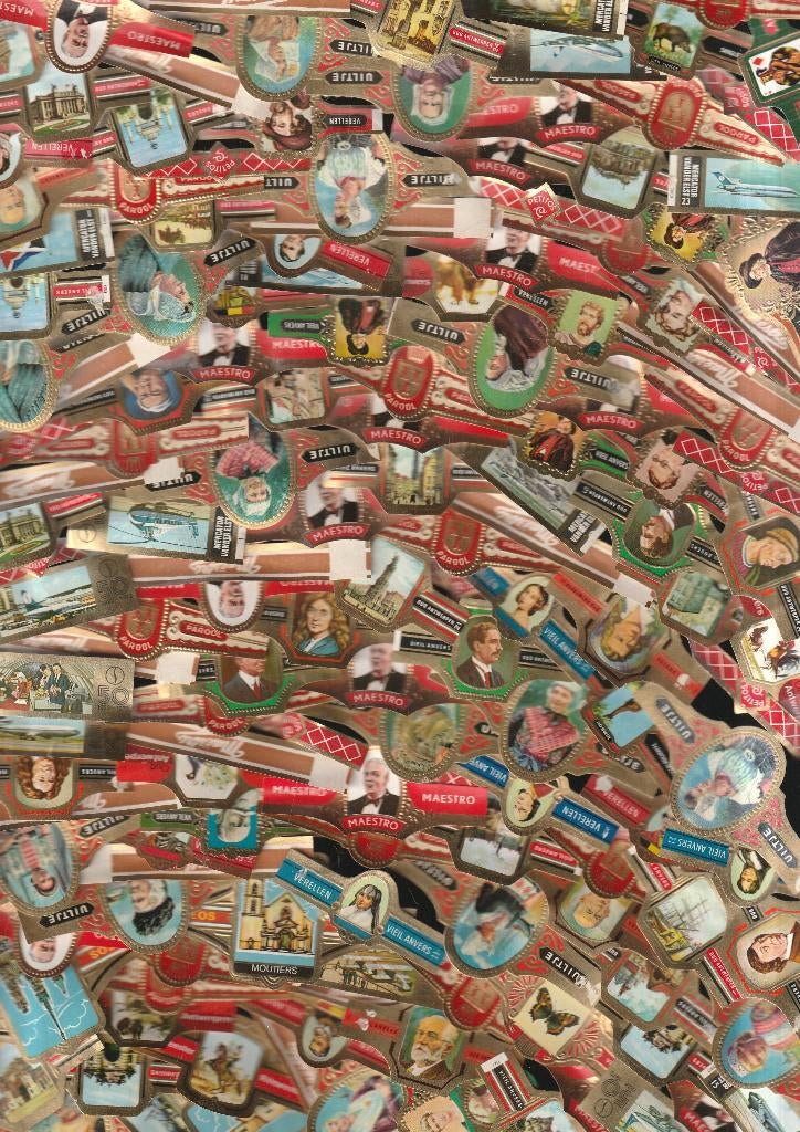 lot de 1000 très anciens bracelets à cigares de Varia,, Collections, Enlèvement ou Envoi, Utilisé, Bagues de cigare