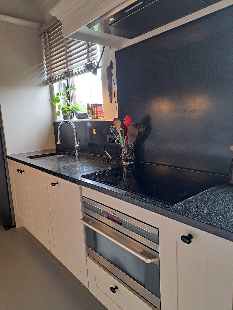 Dovy-keuken + Samsung Amerikaanse koelkast + toestellen, Granit ou Pierre, Enlèvement, Crème, Cuisine à mur double