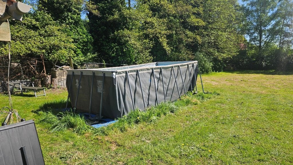 Compleet Intex opbouwzwembad met ladder, filter en UV, Gebruikt, 200 tot 300 cm, Rechthoekig, Ophalen