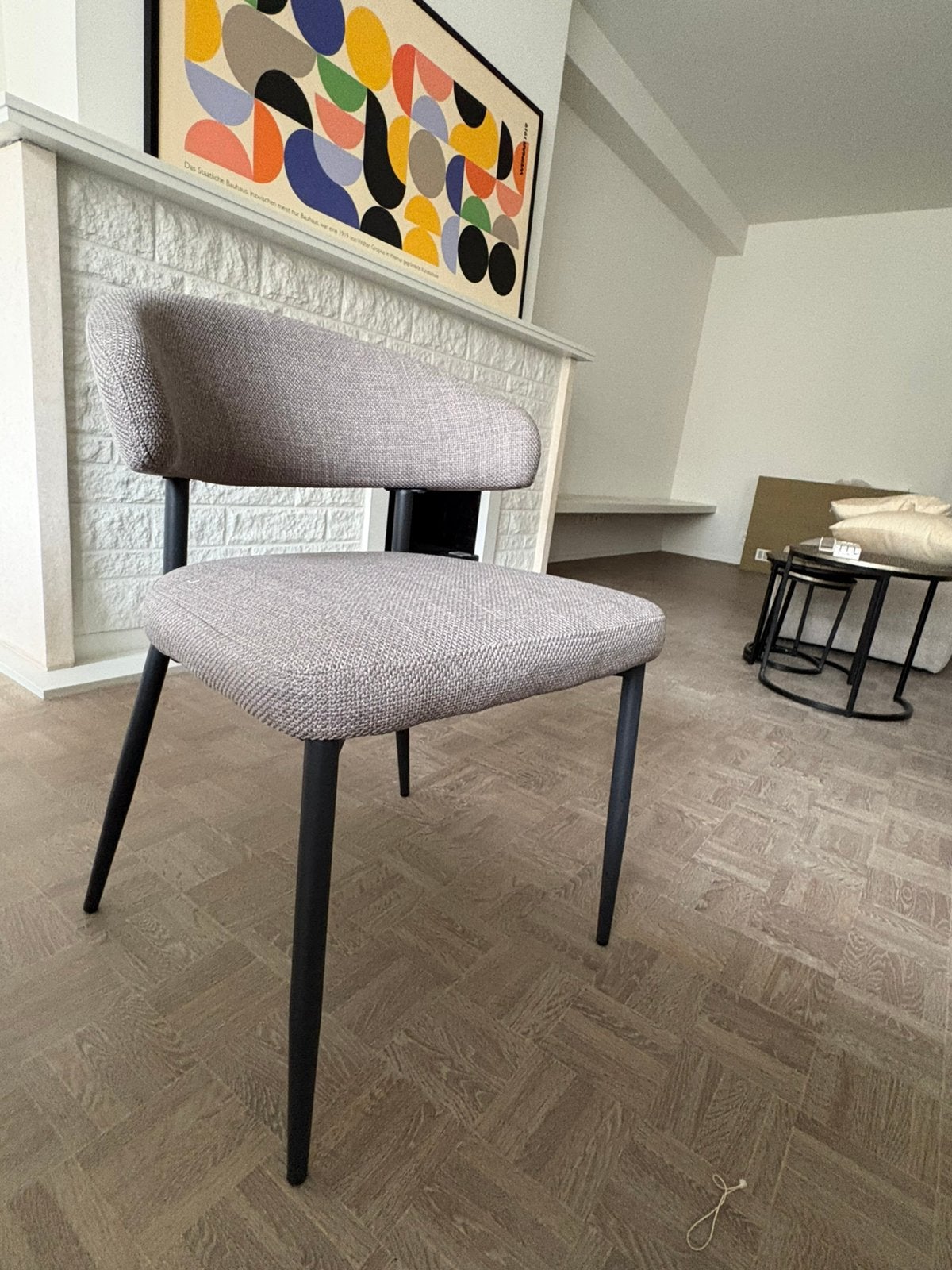 6 eetkamerstoelen te koop, Ophalen, Gebruikt, Bruin, Stof