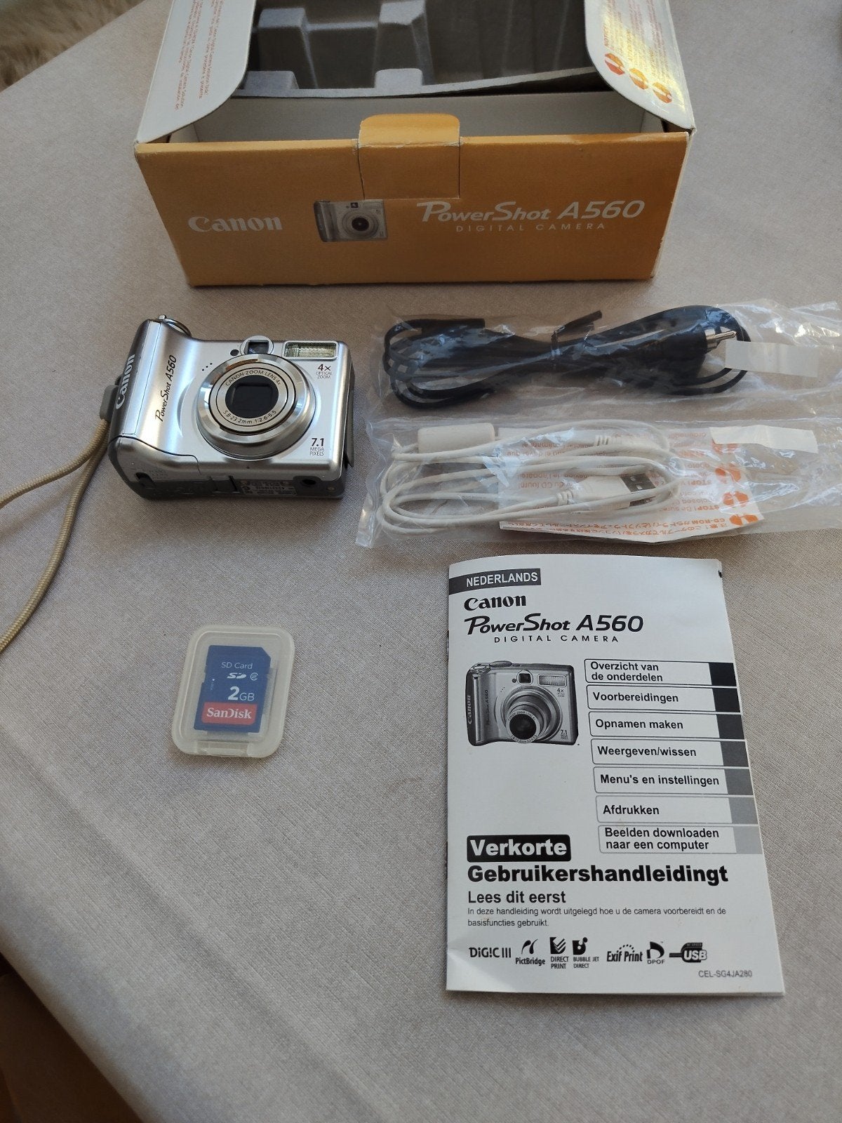 Canon PowerShot A560, TV, Hi-fi & Vidéo, Canon, 4 à 7 fois, 7 mégapixels, Comme neuf