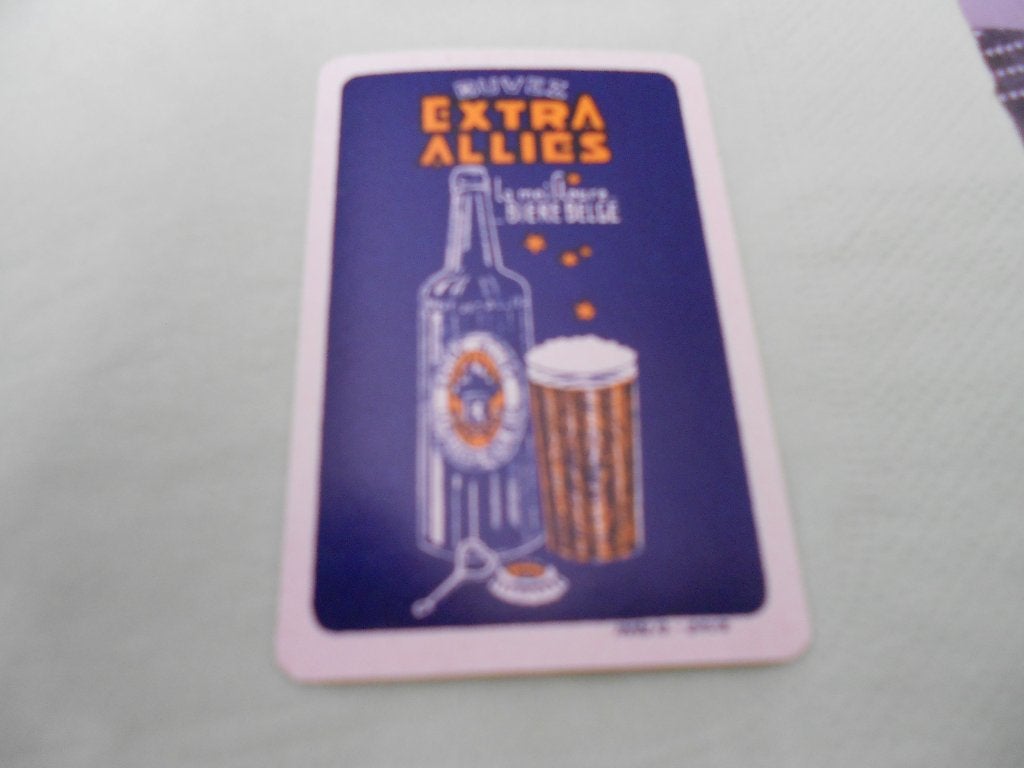 1 dos de carte BRASSERIE ALLIES (Marchienne-au-pont), Enlèvement ou Envoi, Comme neuf, Carte(s) à jouer