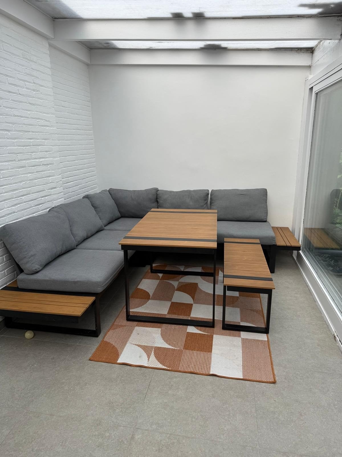 terrasset/loungeset, Jardin & Terrasse, Ensembles de jardin, Banque, Aluminium, Comme neuf, Sets de jardin