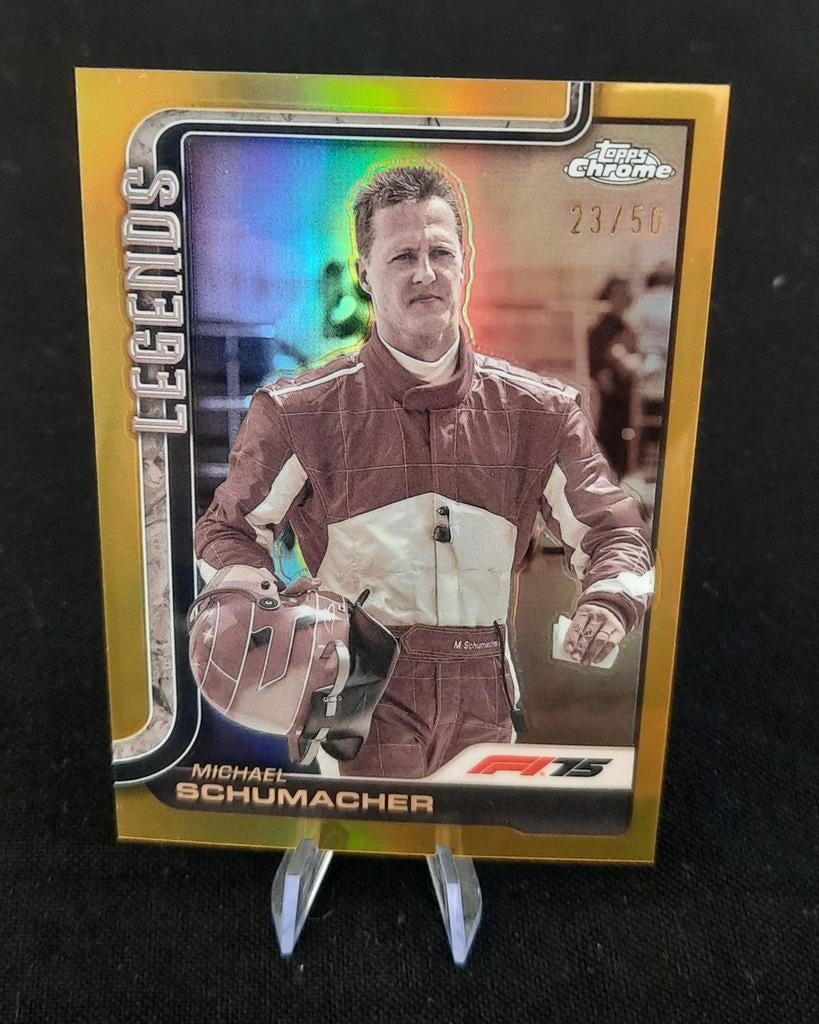 Michael Schumacher Gold Refractor /50 – Topps Chrome F1, Ophalen of Verzenden