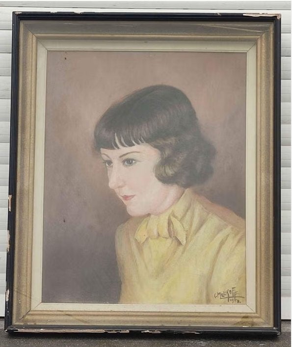 Huile sur toile jeune fille signe Charles melikoff, Enlèvement, Toile