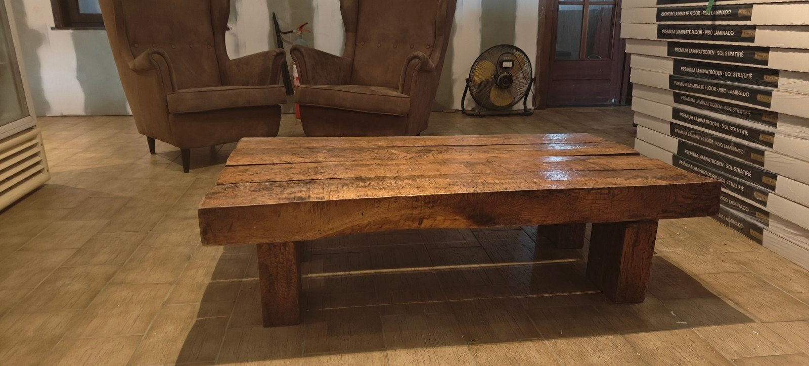 vintage volhouten salontafel, Antiek en Kunst, Ophalen