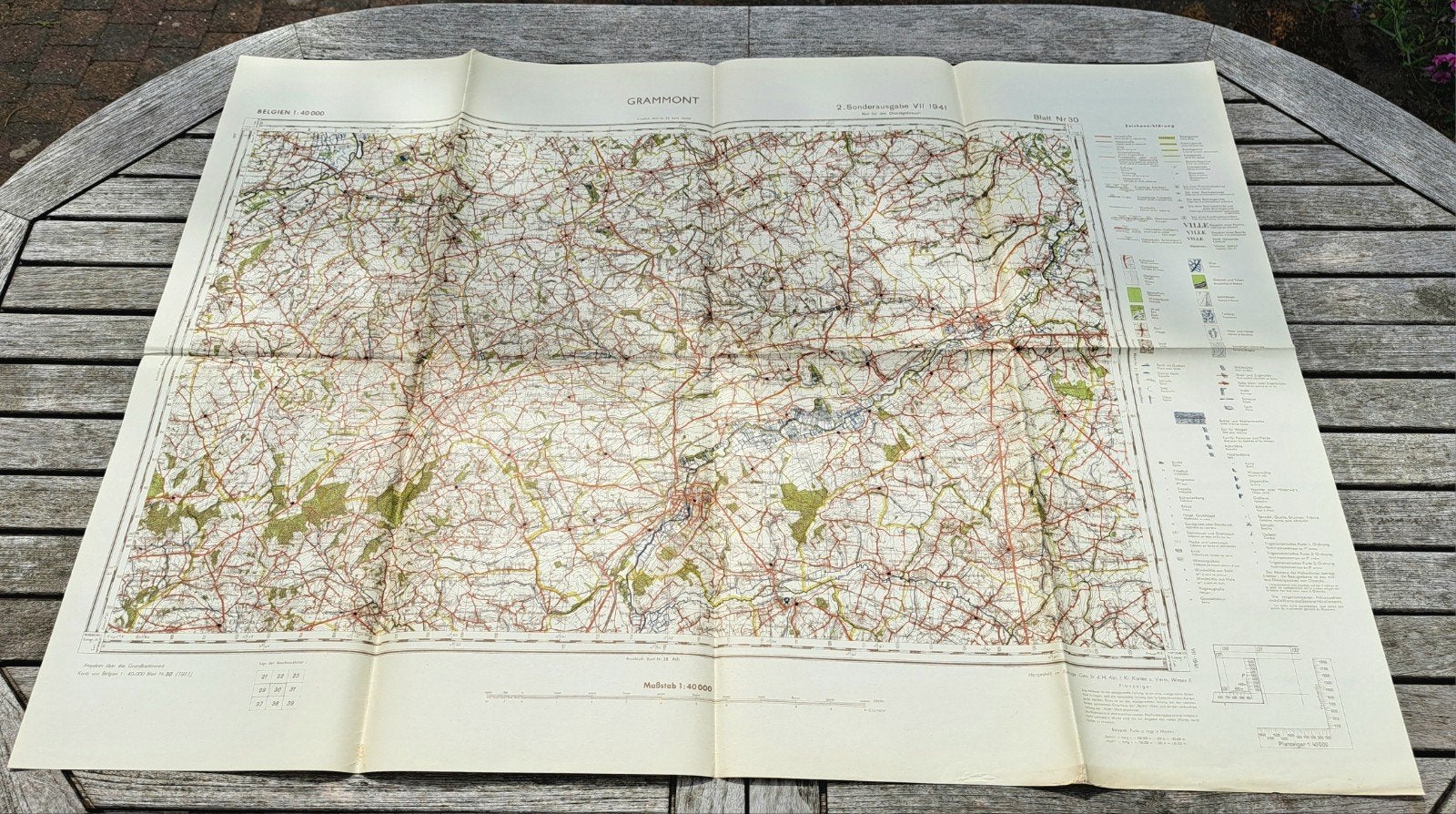 Kaart van de Duitse generale staf 1941 GRAMMONT