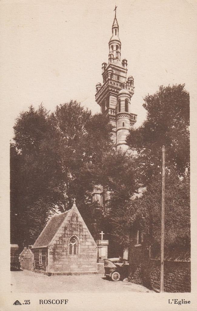 1935 - FRANCE - Roscoff : L'Église, Collections, Cartes postales | Étranger, Non affranchie, France, 1920 à 1940, Envoi