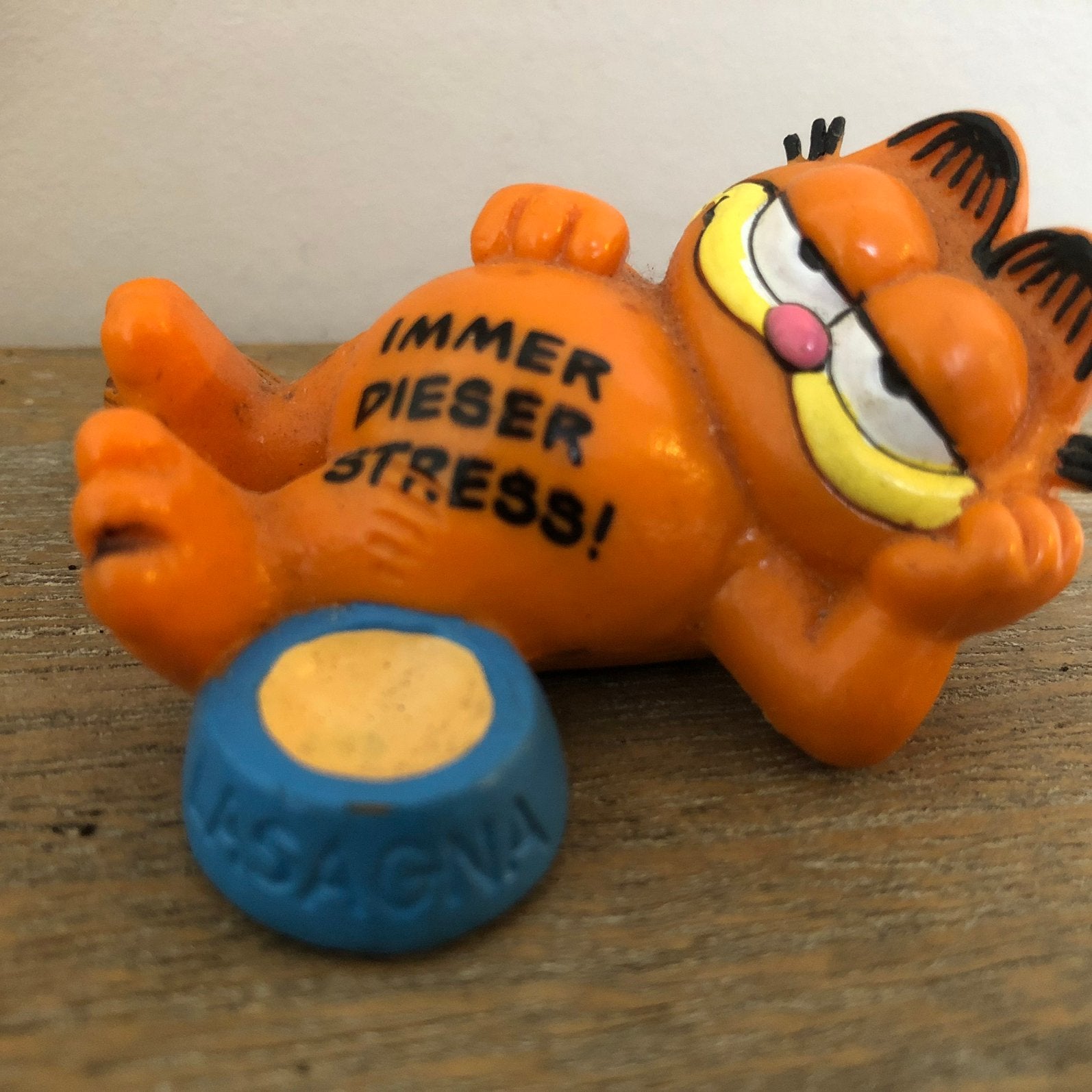Vintage Garfield-figuur: verzamelobject Bully West-Duitsland, Ophalen of Verzenden, Garfield, Zo goed als nieuw, Beeldje of Figuurtje