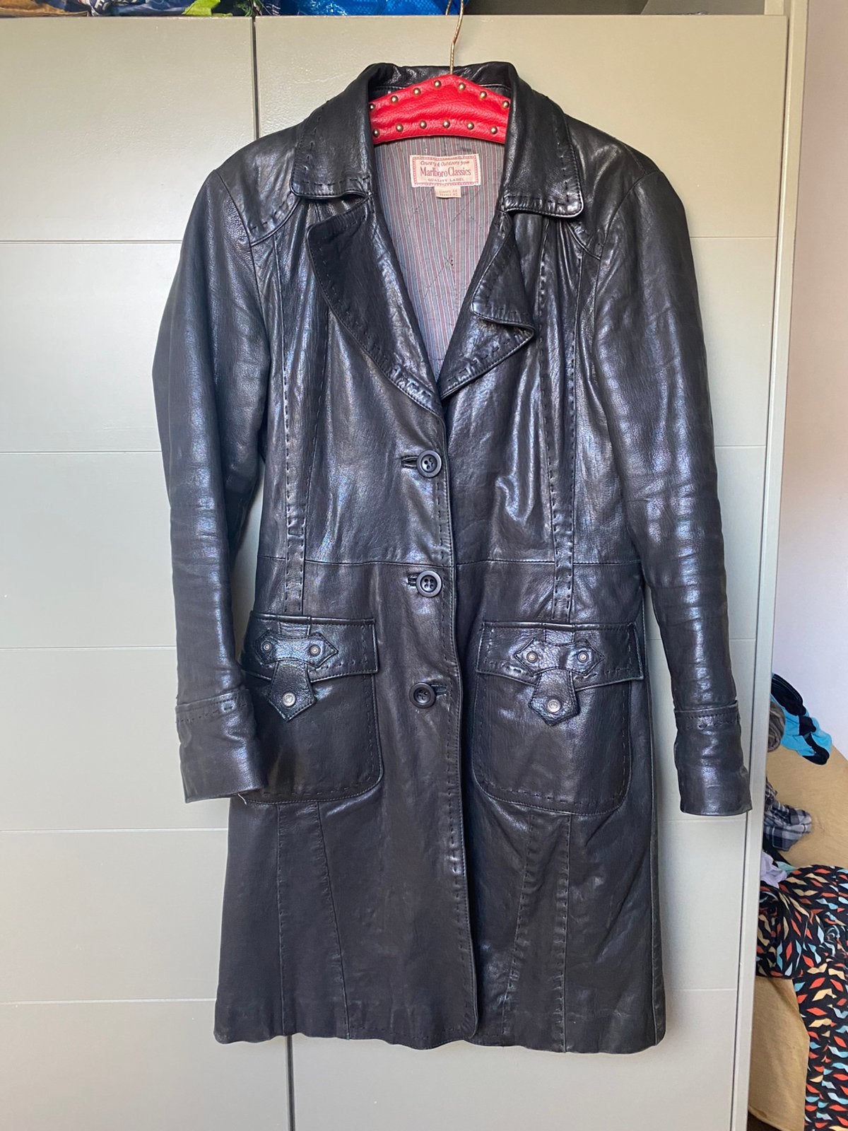 Veste cuir Marlboro, Enlèvement ou Envoi, Porté, Taille 38/40 (M), Noir