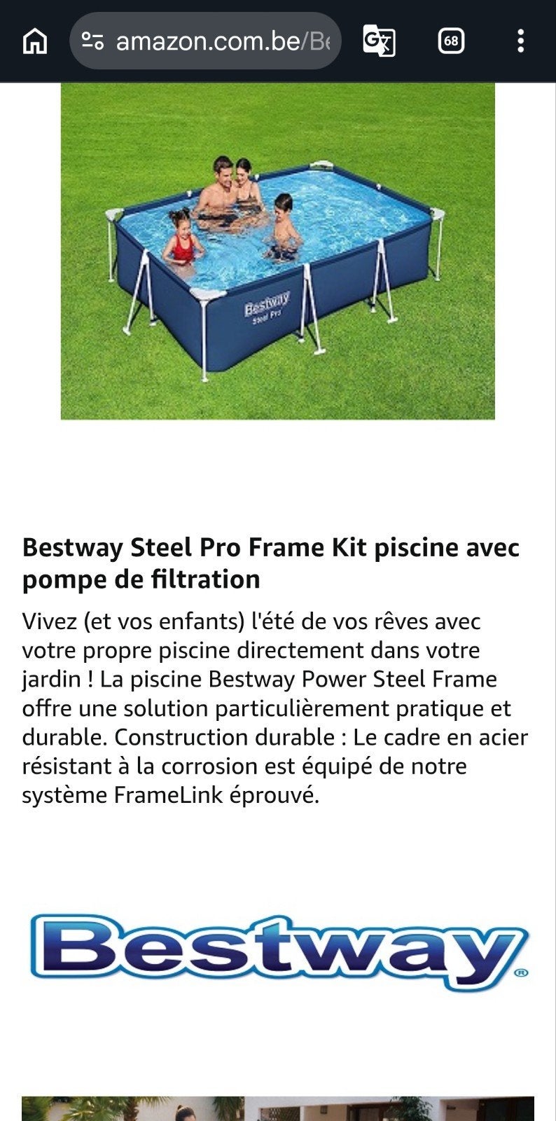 Piscine bestway tubulaire avec pompe400x211, Jardin & Terrasse, Piscines, Enlèvement