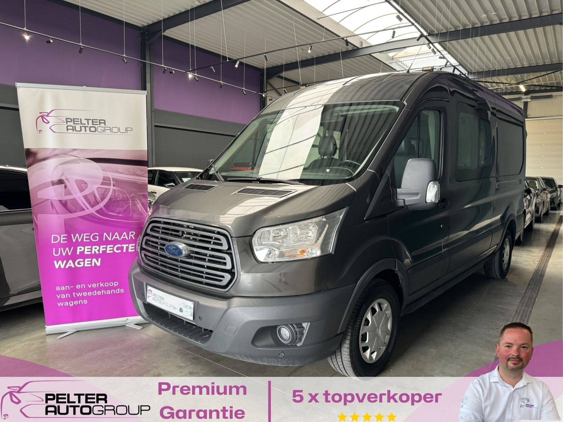 Ford Transit 2.0TDCi Dubbel Cabine Automaat 5-Zitpl 170pk, Auto's, Bestelwagens en Lichte vracht, 0 cilinders, 1995 cc, 0 kg, Leder en Stof