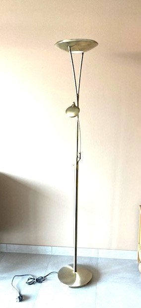 Staande lamp met leeslamp, Huis en Inrichting, Ophalen, Metaal, 150 tot 200 cm, Landelijk