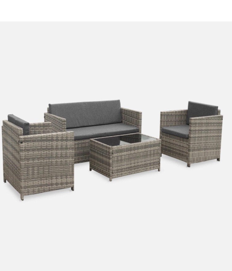 Kleine loungeset tuin grijs, Enlèvement, Neuf, Sets de jardin