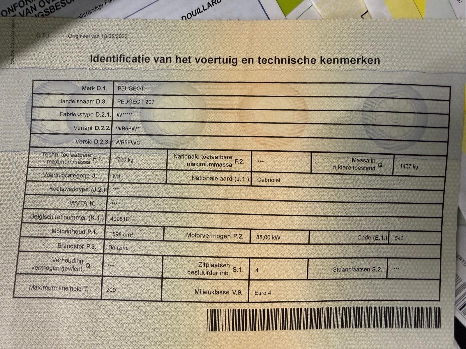 Peugeot 207cc, Voorwielaandrijving, 4 zetels, 4 cilinders, Cabriolet