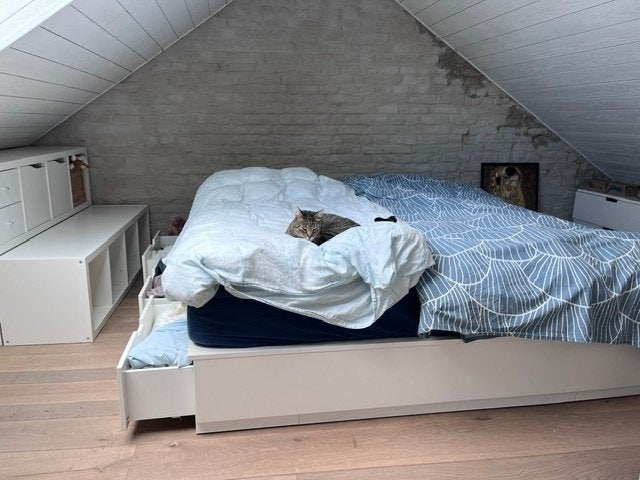 IKEA NORDLI bed 180x200 wit – 6 lades, Huis en Inrichting, Slaapkamer | Bedden, Gebruikt, Wit, Tweepersoons, 180 cm
