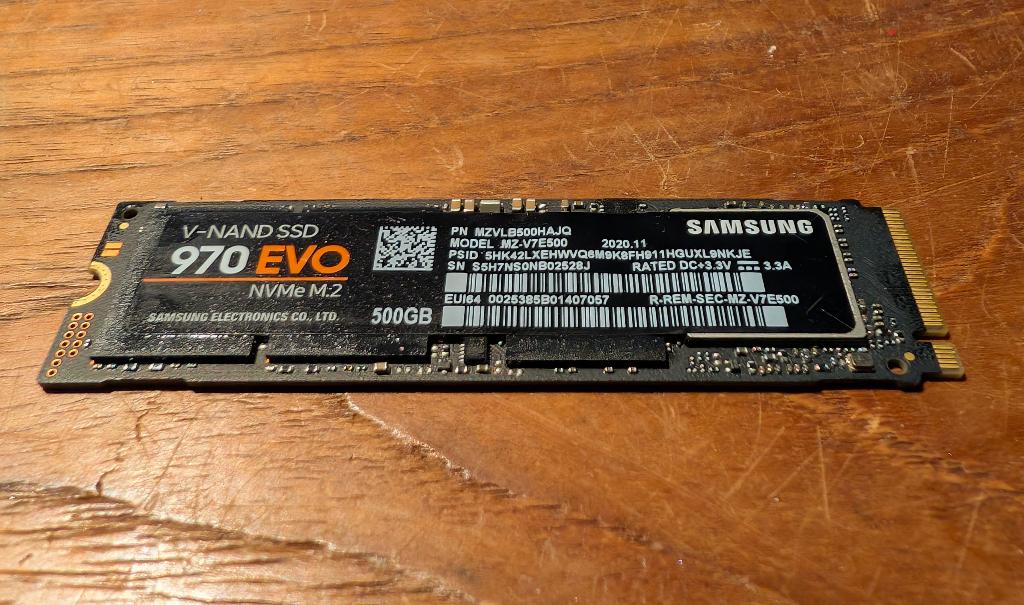 Samsung 970 Evo 500gb nvme ssd, Intern, Gebruikt, SSD, Ophalen of Verzenden