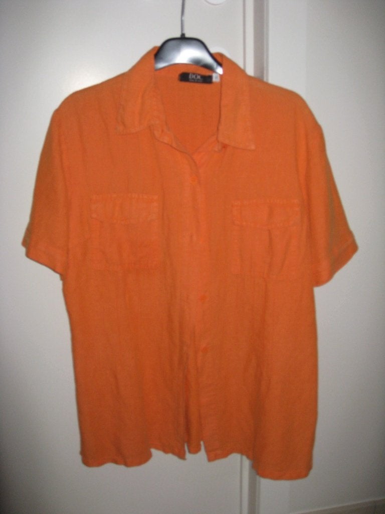 linnen blouse maat L, Kleding | Dames, DOC, Ophalen, Maat 42/44 (L), Oranje