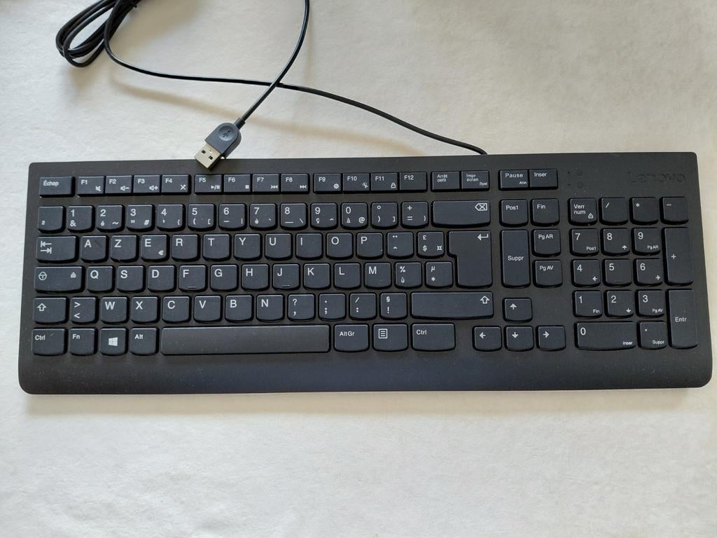 Nieuw Toetsenbord Lenovo Azerty, Ophalen, Ergonomisch, LENOVO, Bedraad