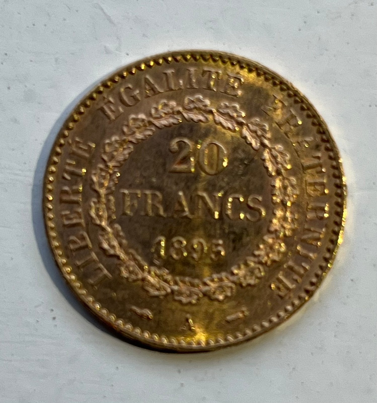 20 Francs OR Genius 1895 A — 3e Republiek Frankrijk, Postzegels en Munten, Ophalen of Verzenden, Goud
