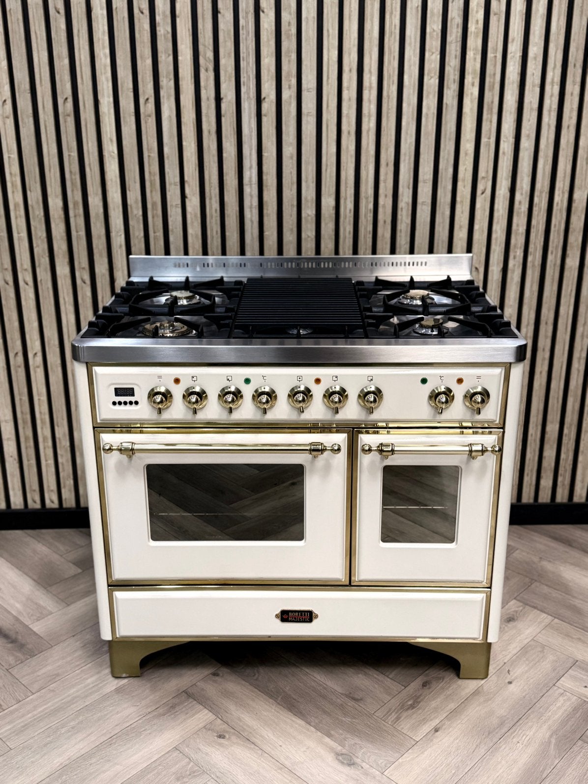 Luxe Boretti Majestic Crème 100cm 6 pits Gas + Afzuigkap, Enlèvement ou Envoi, Gril, Gaz