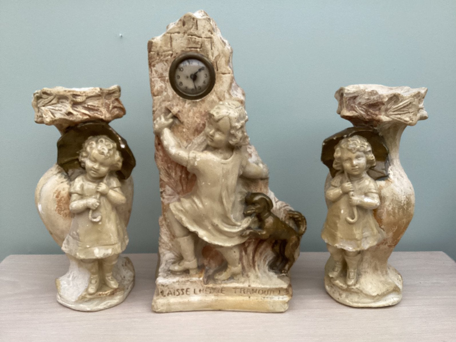 NOSTALGISCHE  ANTIEKE SET - AUTHENTIEK-DOORLEEFDE PATINA, Antiek en Kunst, Ophalen