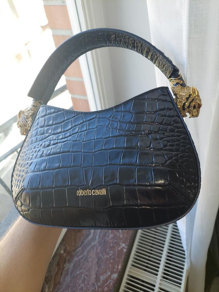 Nieuw - Roberto Cavalli Roar Medium Hobo zwarte tas met juwe, Ophalen of Verzenden, Nieuw, Zwart, Handtas