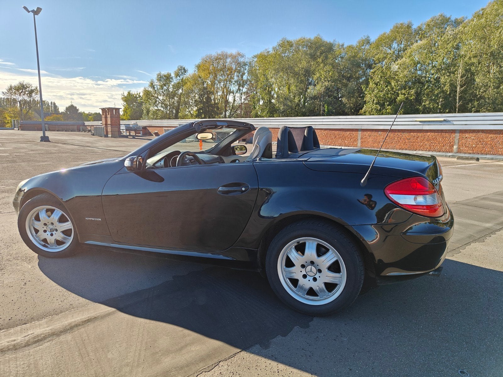 SLK200 2007(163pk) , weining km's!, Auto's, Lichtmetalen velgen, Zwart, Cabriolet, Zwart