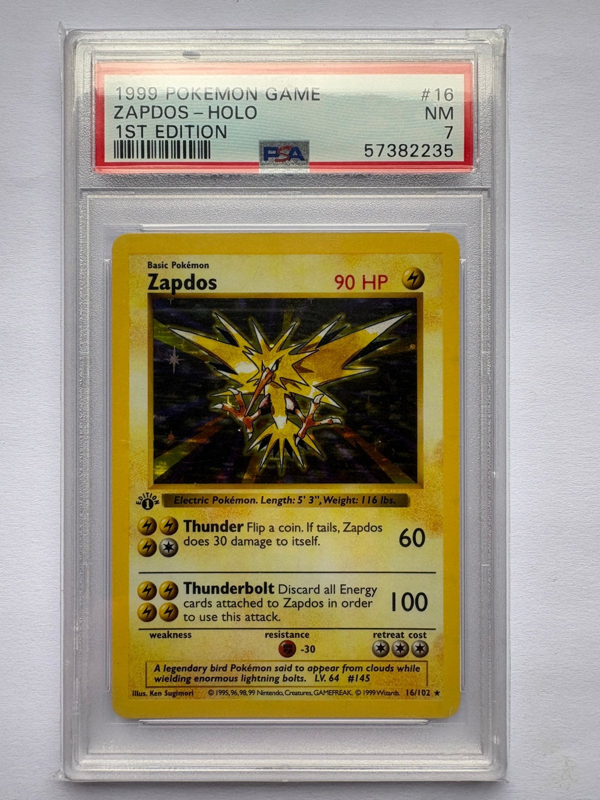 Zapdos 1st Edition Shadowless, Ophalen, Zo goed als nieuw
