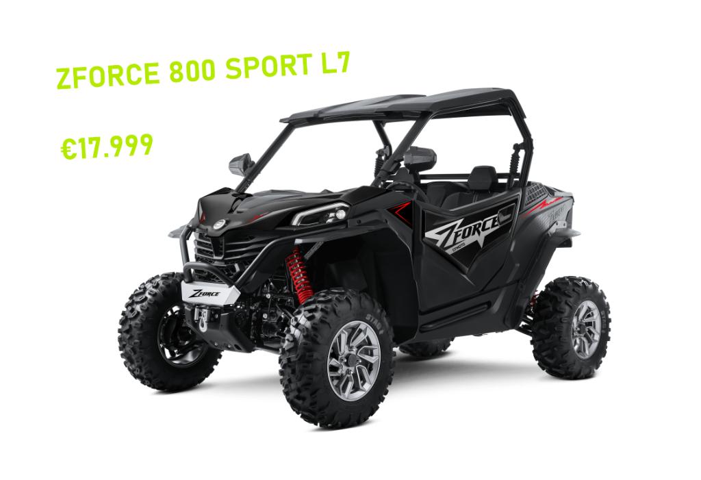 CFMOTO ZForce 800 Sport L7 + BARRE LED +DEMI-PARE-BRISE, Plus de 35 kW, 2 cylindres, 1000 cm³