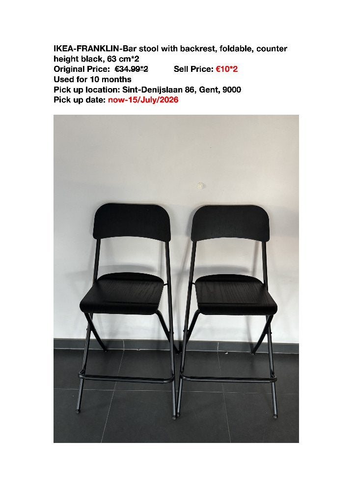 Ikea foldable bar stools, Maison & Meubles, Enlèvement, Neuf