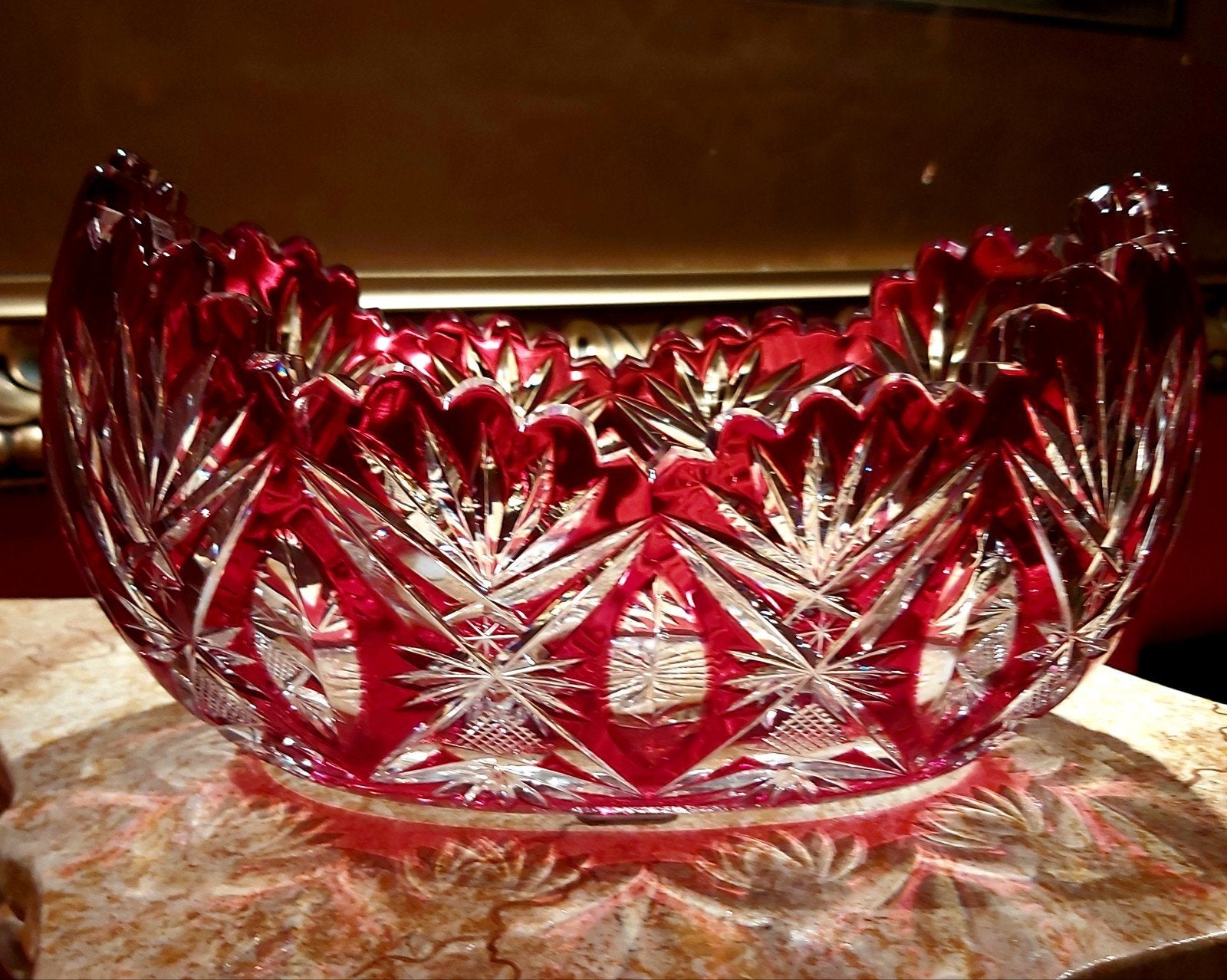 COUPE EN CRISTAL VAL SAINT LAMBERT 1908, Antiquités & Art, Antiquités | Verre & Cristal, Enlèvement ou Envoi