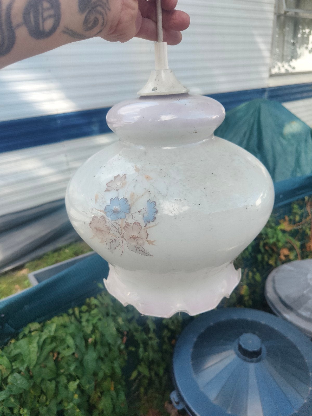 lustre porcelaine émaillée XXe siècle, Antiquités & Art, Enlèvement ou Envoi