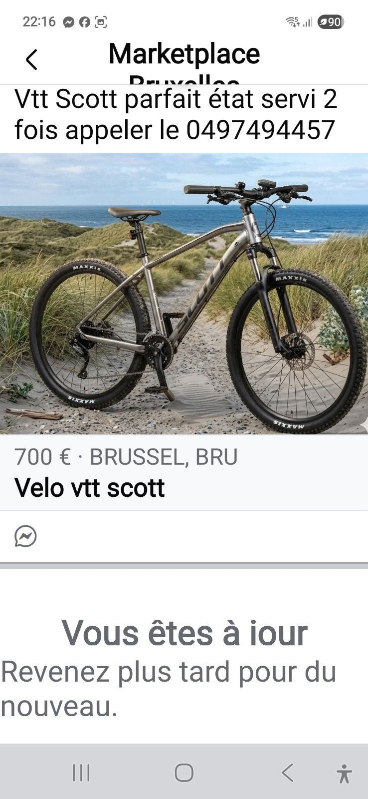 Velo Scott servis 2 fois vendu pour raison de santee, Fietsen en Brommers, Ophalen of Verzenden