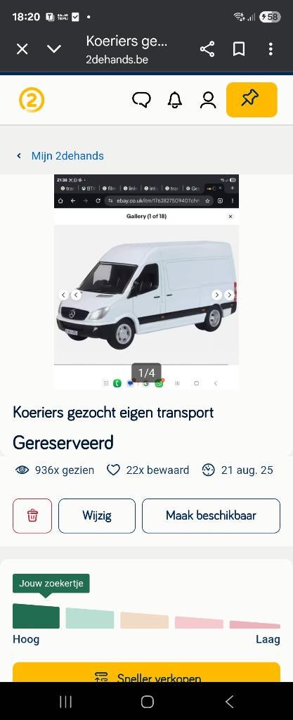 Zelfstandige chauffeurs, Ophalen of Verzenden